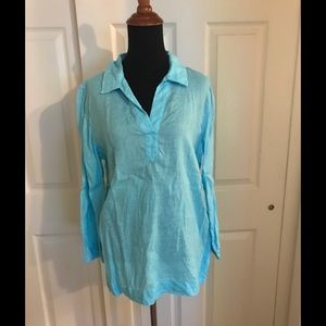 Lily Pulitzer Blue Linen Shirt